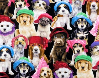 Adorable Pets 3801-BlackPacked Puppies with Hats for Elizabeth's Studio