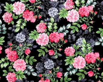 Pearl Ballet 9838P-12 Floral Romance Black by Kanvas Studio for Benartex