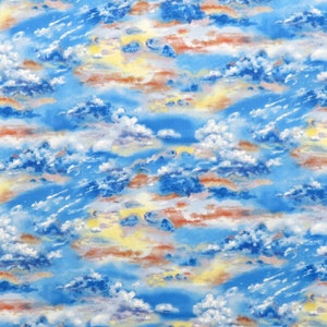 Landscape Medley 296-Multi Sea Quilts Sky with Clouds for Elizabeth&#39;s Studio