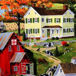 Autumn Grove 72264-743 Country Farm Scenic 24&quot; Panel for Wilmington Prints
