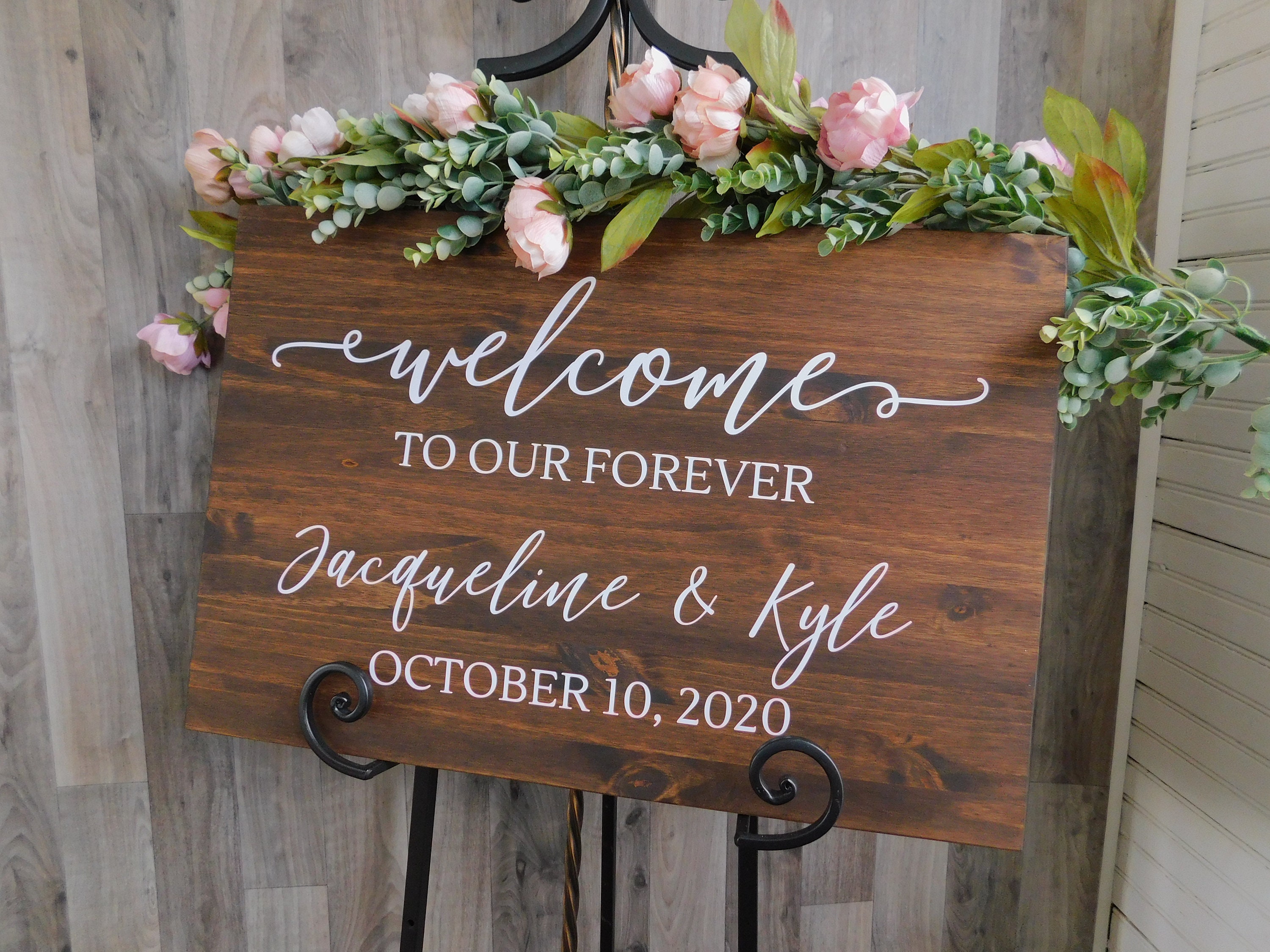 Welcome To Our Wedding Wood Sign | Wedding Ceremony Rustic Wood Sign …