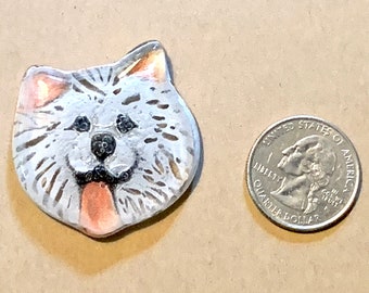 Samoyed Fused Glass Nugget