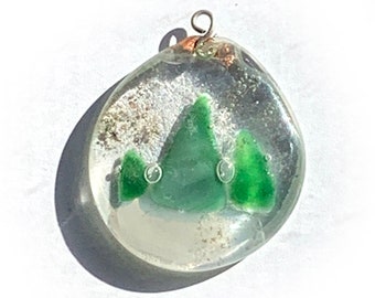 Trees Fused Glass Ornament