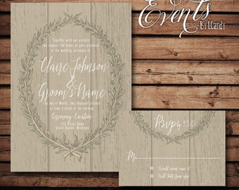 wedding invitations printed laurel