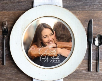 Pre-made Non-Custom Sample for 1 Dollar or Sets of 50 Custom Printed Plate/Changer Insert -Photo Insert