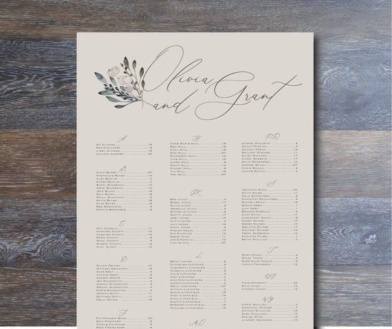 Where To Print Wedding Seating Chart