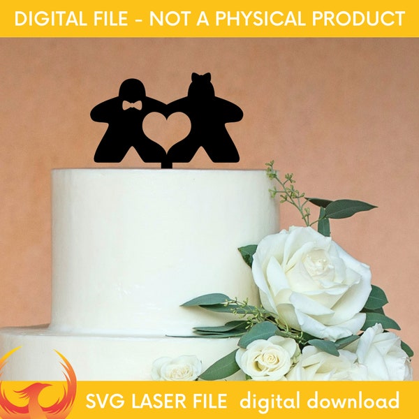SVG Laser Cut Files, Meeple Wedding Cake Topper, Gaming Themed Wedding, Geeky Wedding Stuff, Board Game Cake Topper, Tabletop Gaming Gift