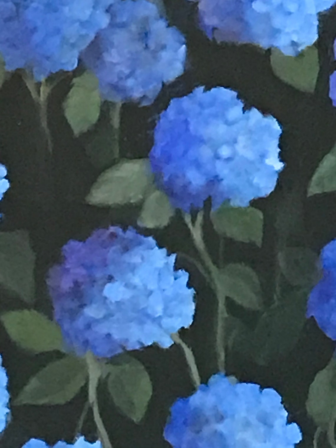 Blue Hydrangea Painting Floral ORIGINAL ART large canvas Wall | Etsy