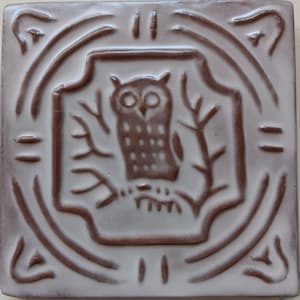 Winter Owl  4x4 Bas-relief tile