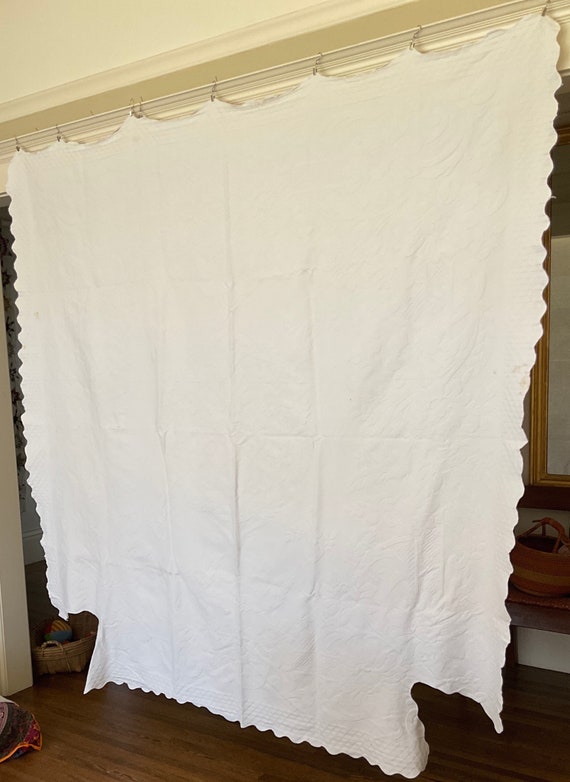 Antique Marseille Bedspread W 4poster Cutouts Late 1800s Tlc Etsy