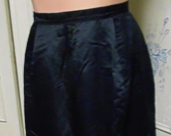 Victorian Black Skirt, Waist 27", Satin
