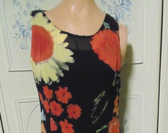 Dorothy Schoelen Platinum Dress, Flower Design, Sleeveless, Size 8