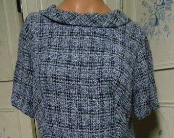 1960 Black and White Skirt Suit, Bust 38"