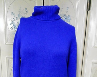 Elizabeth Arden The Salon Cashmere Purple Pullover Sweater, Bust 46"