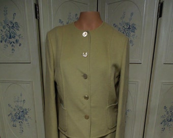 Louis Feraud Tan Skirt and Jacket, Made in Italy, Size 6