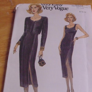 Vogue Evening Dress and Jacket, Size 8-12, 8551