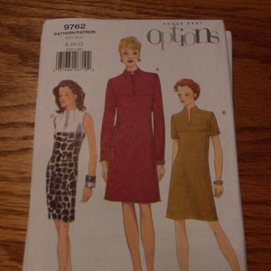 Vogue Dress Pattern 9762, Easy Options, size 8-12UNCUT