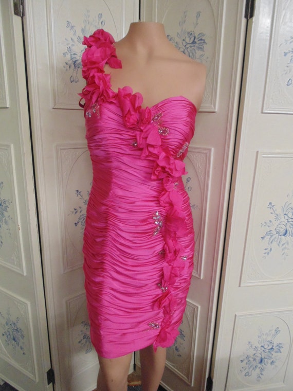 Terani Fuchsia Prom or Evening Dress, off One Shoulder, Size 6, Never Worn  - Etsy