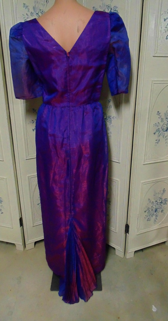 Vintage Blue Metallic Gown, Size 12 - image 2