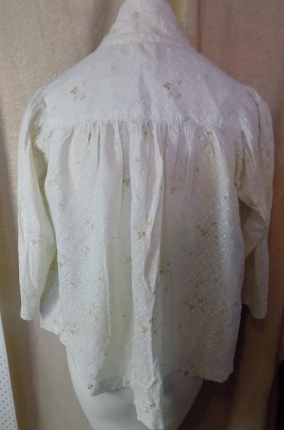 Victorian White with Green Print Combing Jacket - image 2