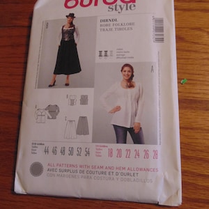 Burda Style Dirndl, Pattern #7032, Size 18-28, UNCUT