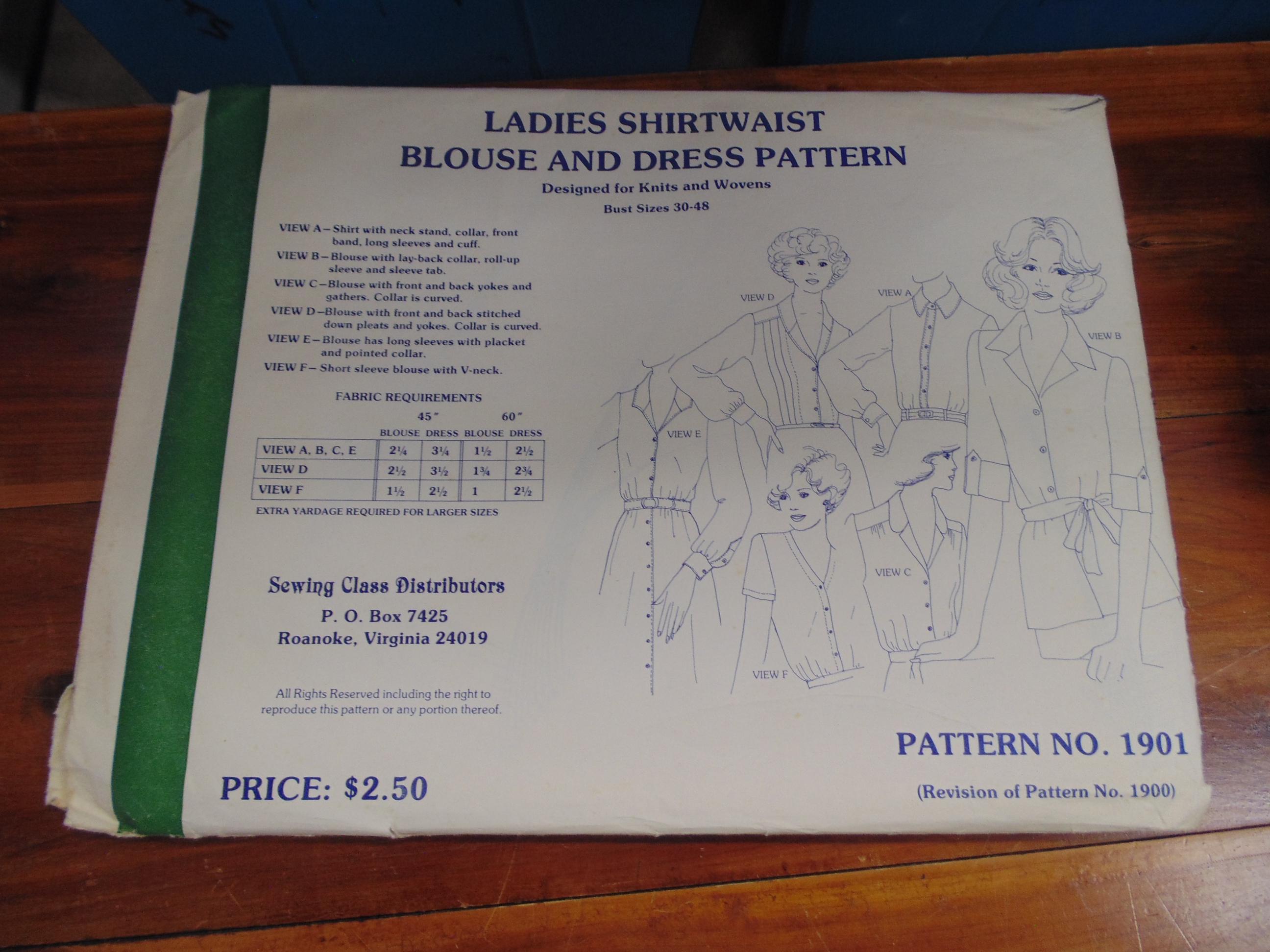 Style Falcon Patterns Shirtwaist Blouse and Dress Pattern: Ladies Bust Size 30-48 - Etsy