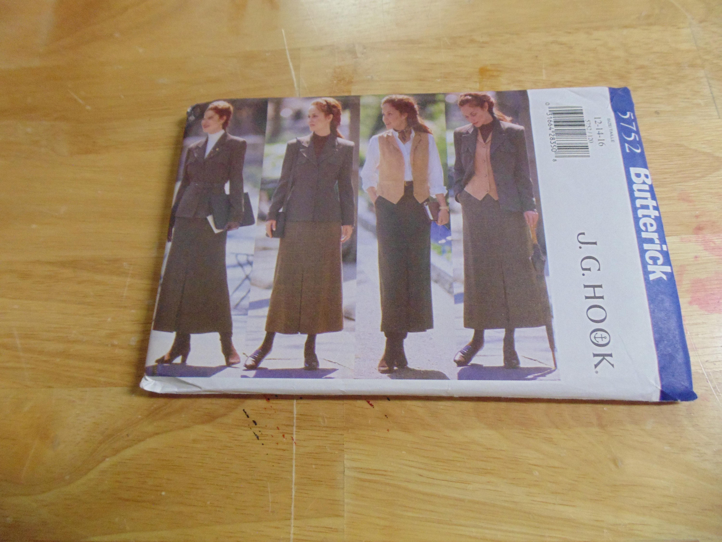 Butterick Suit J.G. Hook Sewing Pattern, #5752, Size 12-16, UNCUT - Etsy