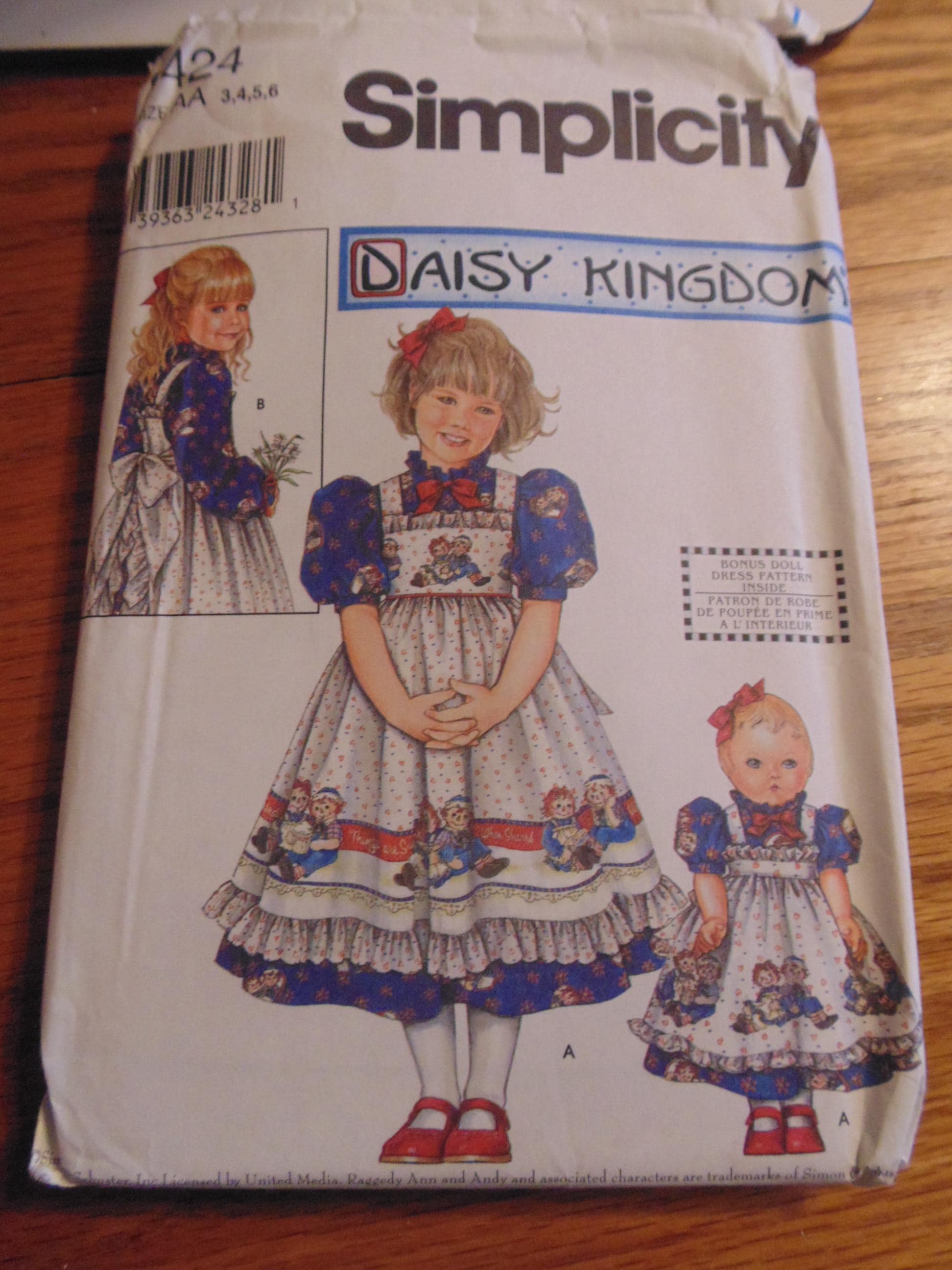 Simplicity Daisy Kingdom Dress and Bonus Doll Dress, Size 3-6
