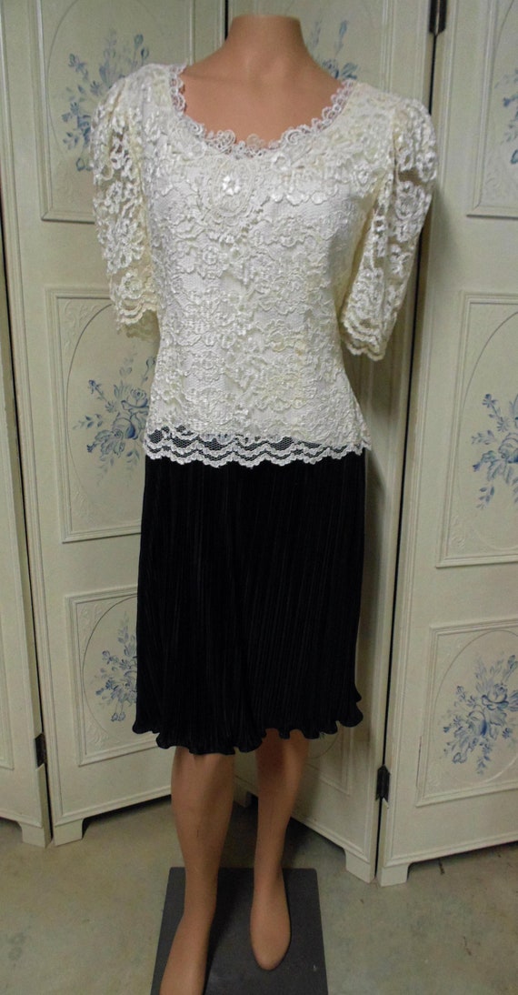 Black and White Evening Dress, Size 14, by Michael
