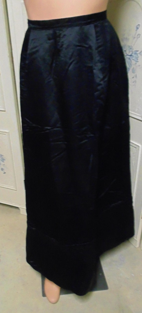 Victorian Black Skirt, Waist 27", Satin