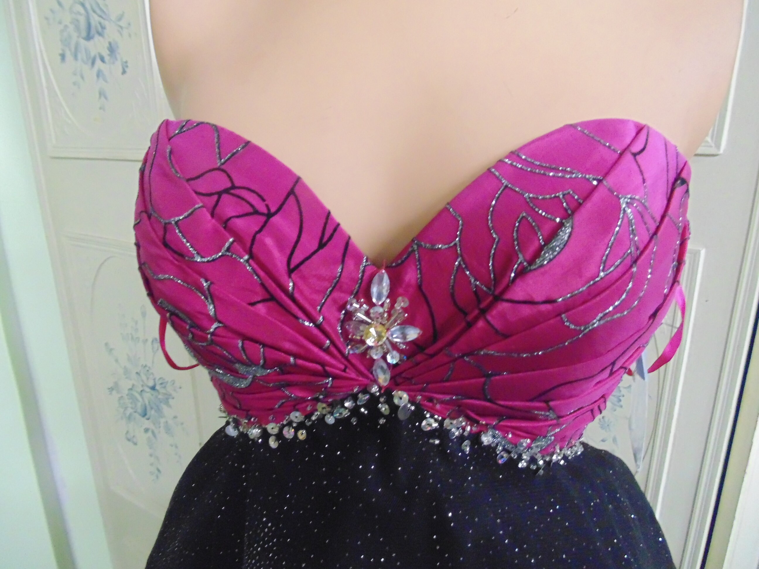 black and pink short prom dresses Black and Pink Short A Line Homecoming Dress,Graduation Dresses PFH015   Promfast