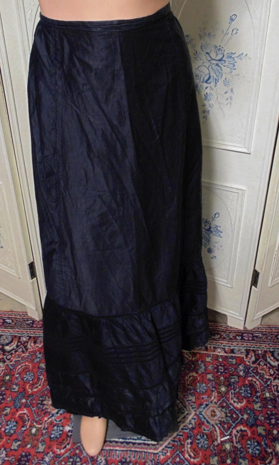 Victorian Black Skirt with Ruffles on the Bottom, 