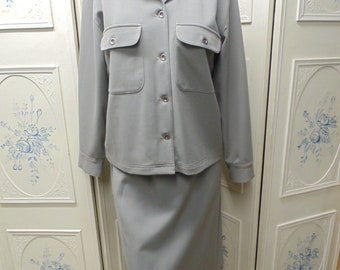 Chico's Skirt Suit, Size 1, Chico's Design, Greyish Green