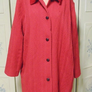 Orange Red Lined Sweater Jacket, Handcrafted in Ireland, Size 1X