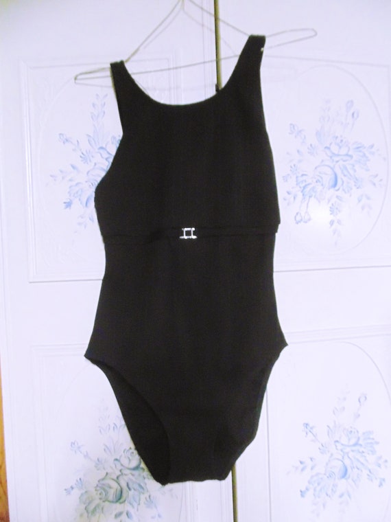 Cole Black Bathing Suit, Bust 34" - image 1