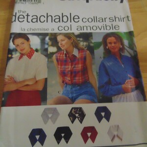 The Detachable Collar Shirt, Simplicity Pattern 9100, Size AA, XS,S,M, Uncut