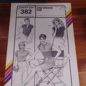Stretch & Sew Cap Sleeve Top, #382, Bust Size 30-46