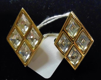 Swarovski  Diamond Shaped Rhinestone Earrings
