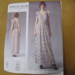Vogue Designer Dress Pattern #1352, Rebecca Taylor, Size 8-16, UNCUT
