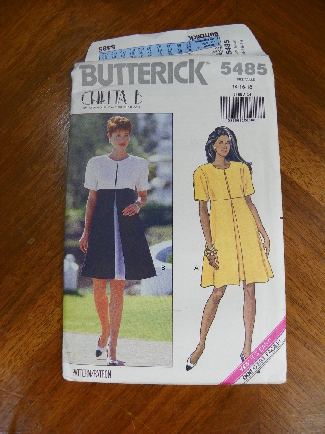 Butterick Chetta B Dress Pattern, Pattern 5485, Size 14-18, UNCUT - Etsy