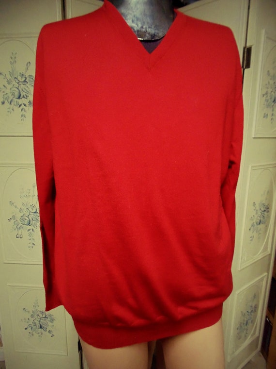 Valentino Red Mans' Sweater, Chest 52", Made in It
