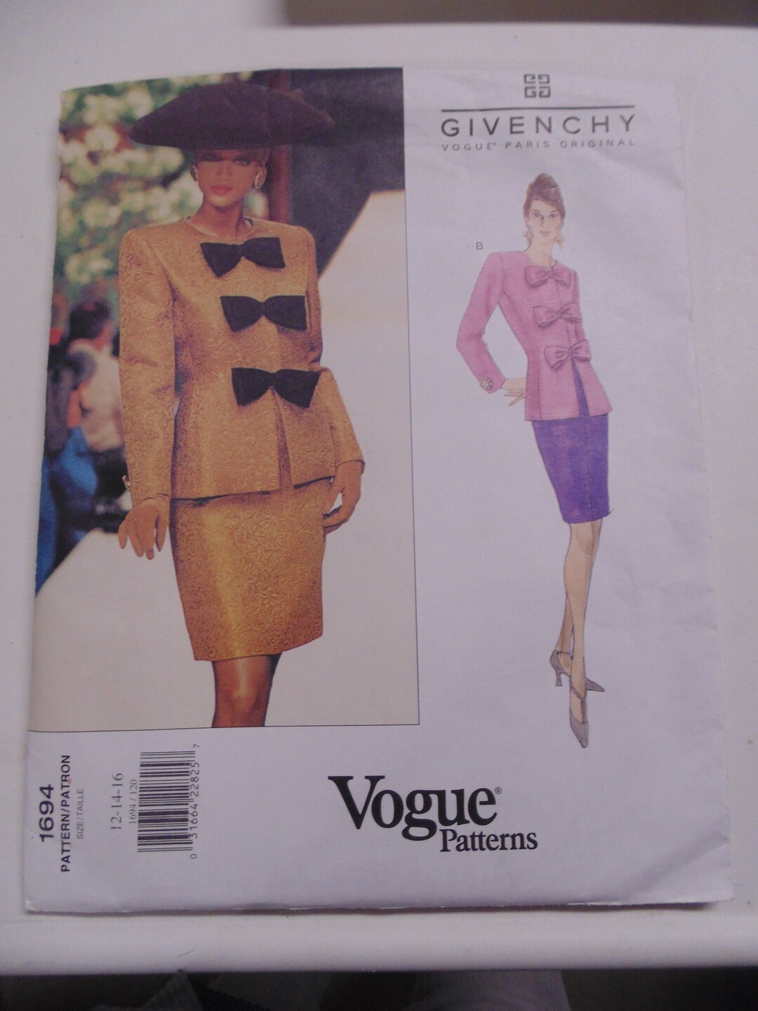 Vogue Givenchy Paris Original Pattern 1694, Size 12-16, UNCUT - Etsy ...