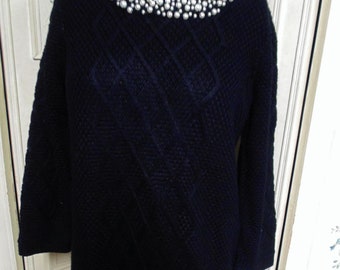 Karl Lagerfeld Paris Sweater with Beaded Collar, Bust 44"