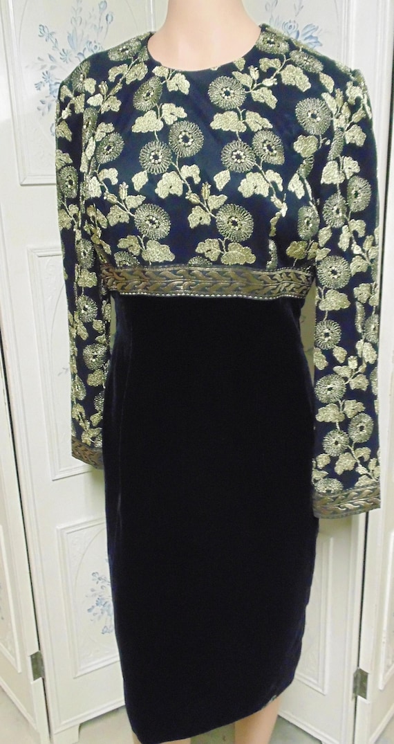 Talbot Black Velvet Dress, Size 10