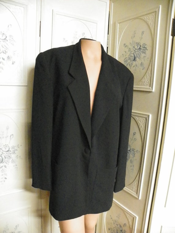 Vintage Diane Von Furstenberg Black Lined Jacket Size 8
