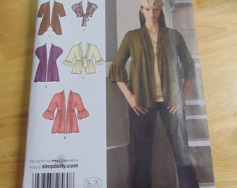 Simplicity Cardigan, Knit Fabrics Only, Size 8-16, #2560, UNCUT