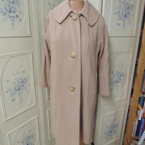 Vintage Beige 100% Cashmere Coat, Bust 38&quot;0