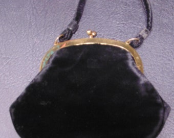 Vintage Black Velvet Bag by Garay