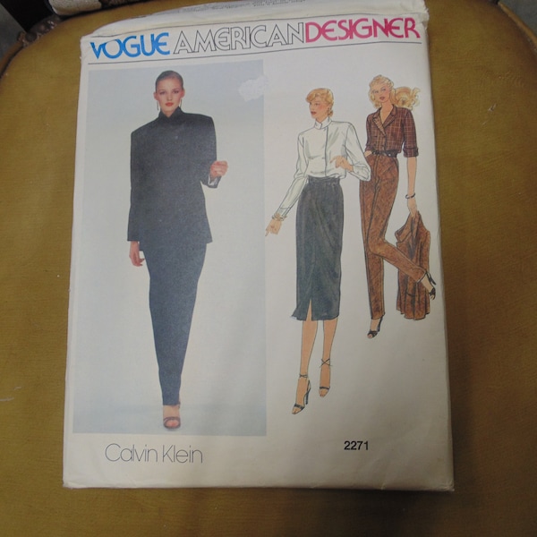 Vogue Calvin Klein Pattern #2271, Size 16, Suit, UNCUT