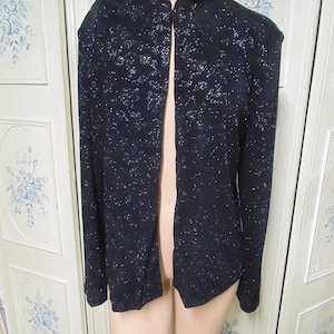Black Beaded Jacket, Xscape by Joanna Chen, Size Large